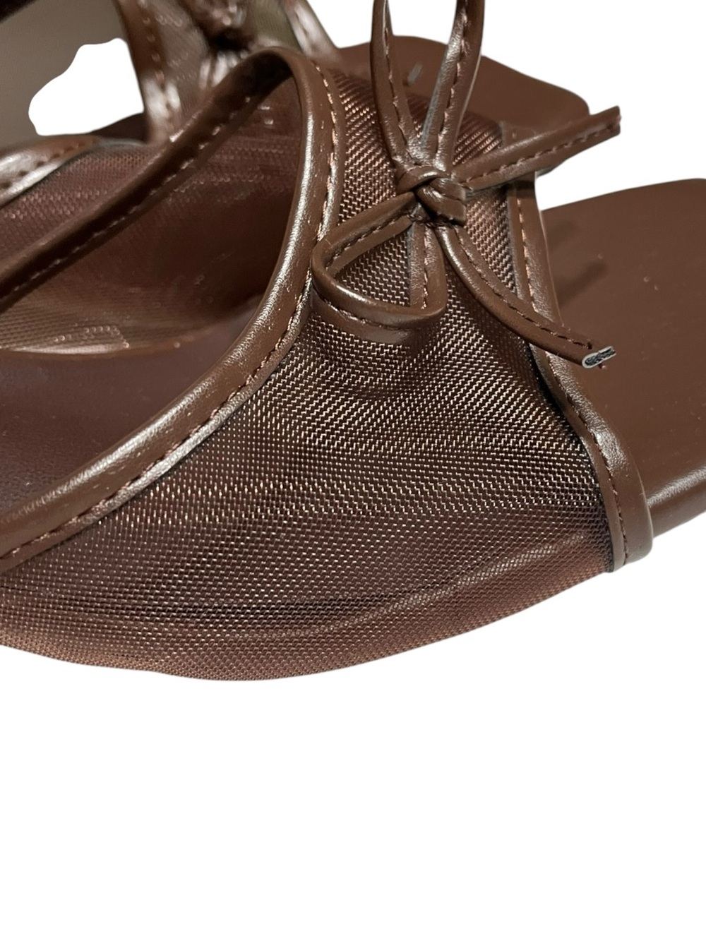 NWOT Brown Mesh Square Toe Mules w/Block Heels - Size 41/Size 10 - Picture 5 of 9